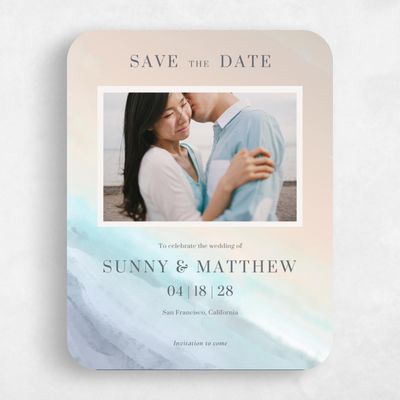 Purple Rounded Wedding Save the Date - Chelan Photo