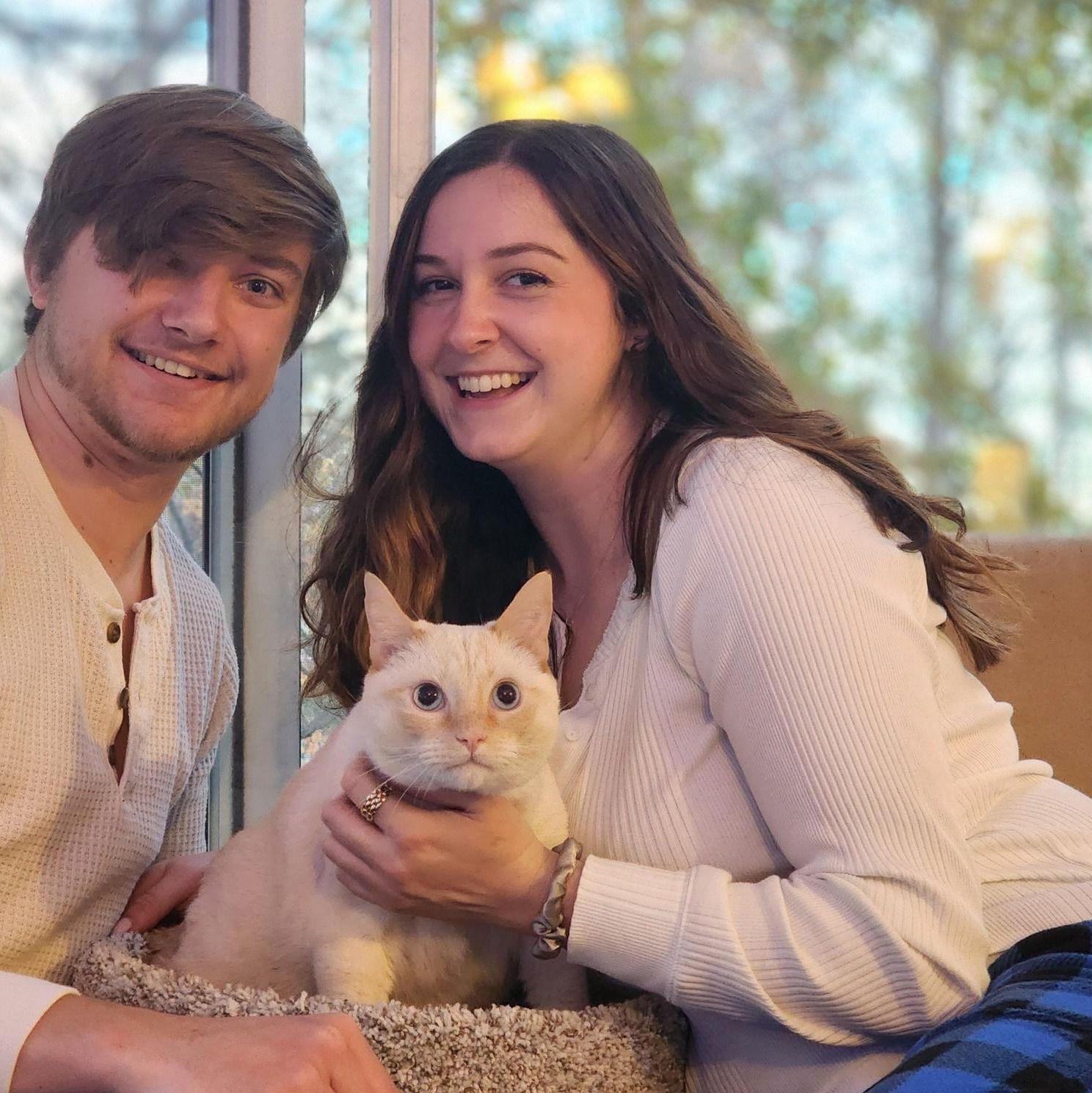 Our first Christmas card photo, with Principe of course. Not featured: Marin screaming through the window to get him to look in the right direction.