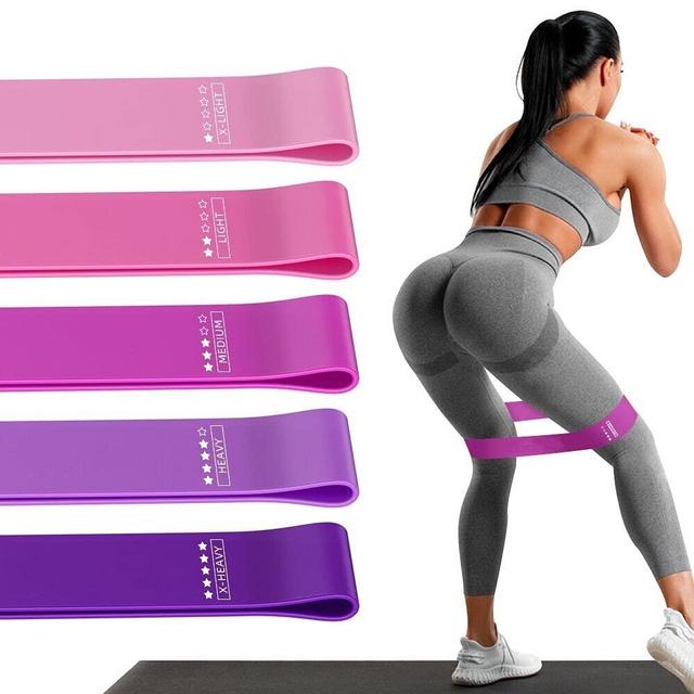 Resistance Loop Exercise Bands Exercise Bands for Home Fitness, Stretching, Strength Training, Physical Therapy, Crossfit, Elastic Workout Bands for Women Men Kids, Set of 5