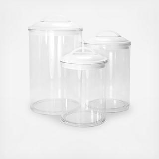 Acrylic Storage Canisters, Set of 3