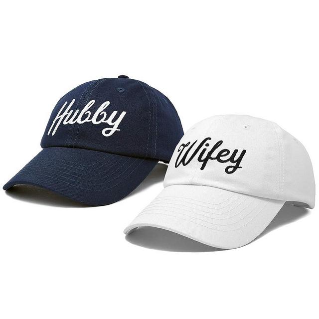 DALIX Wifey Hubby Couples Dad Hats Baseball Caps Married Gift Set of 2