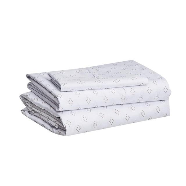 AmazonBasics Lightweight Super Soft Easy Care Microfiber Bed Sheet Set with 16" Deep Pockets - Full, Taupe Diamond