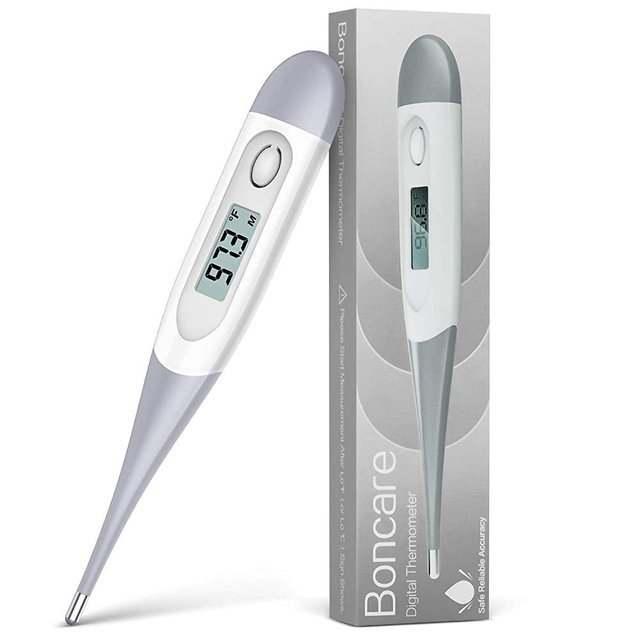 Thermometer for Adults, Digital Oral Thermometer for Fever with 10 Seconds Fast Reading (Gray)