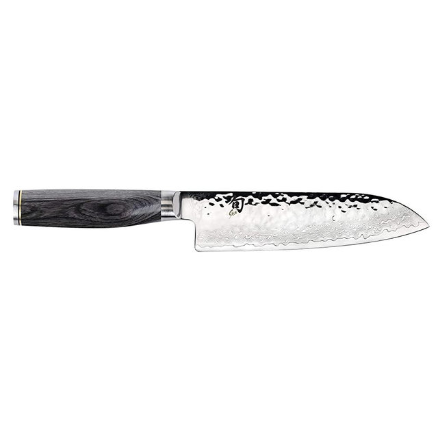 Shun Premier Grey Santoku Knife, 7 inch VG-MAX Steel Blade, Cutlery Handcrafted in Japan