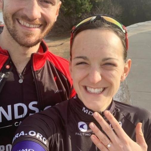 The engagement!  (on bikes, of course)