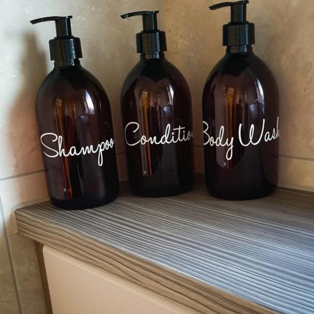 Reusable bathroom bottles