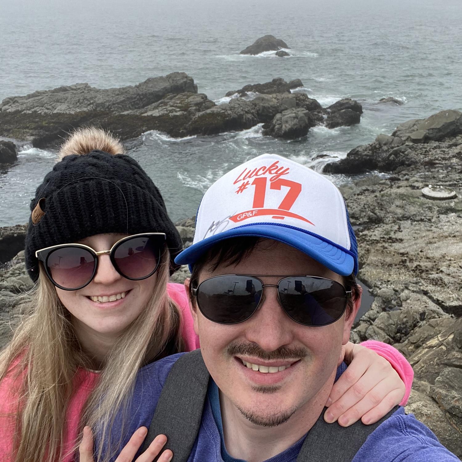 Hiking around a lighthouse