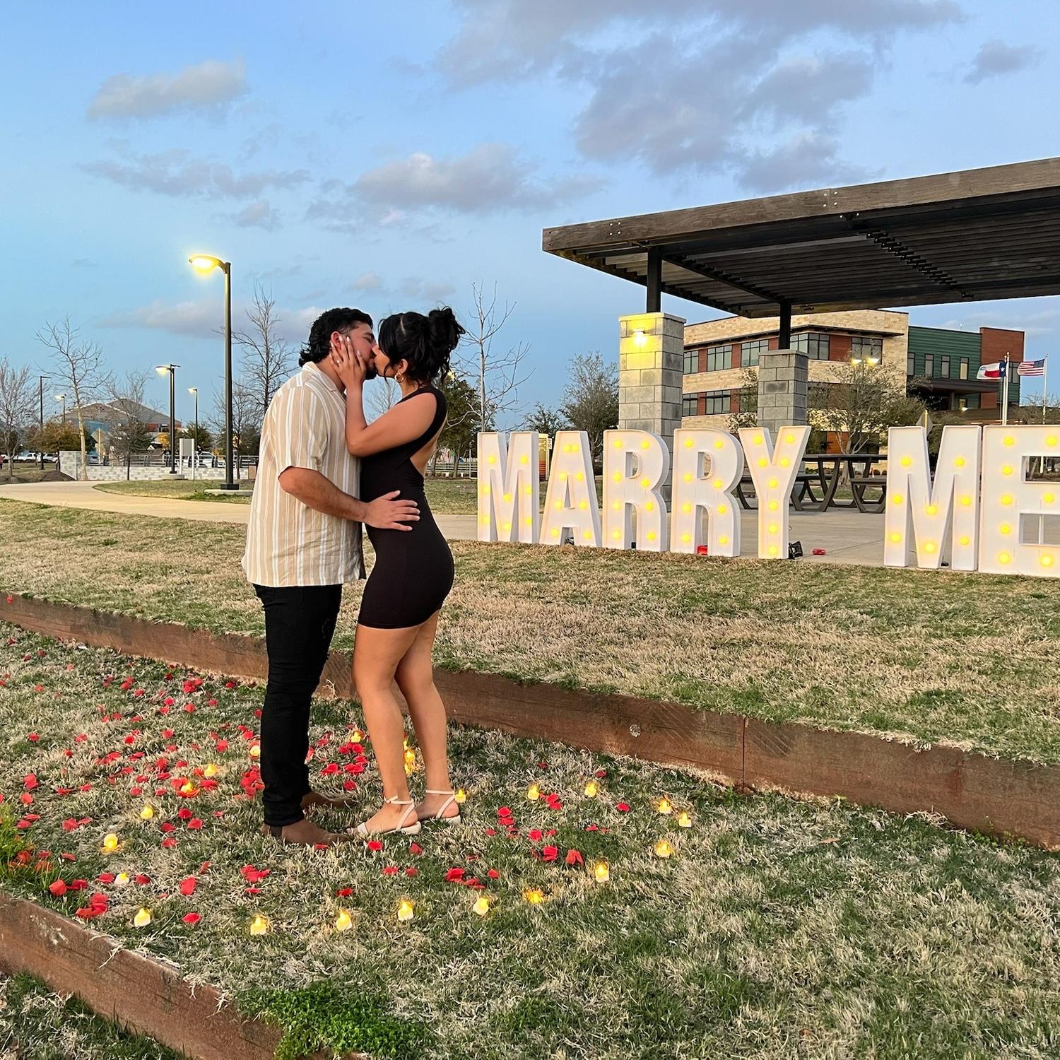 A year ago by the lake you asked me to be your girlfriend. One year later at the same spot, you asked me to be your wife. <3