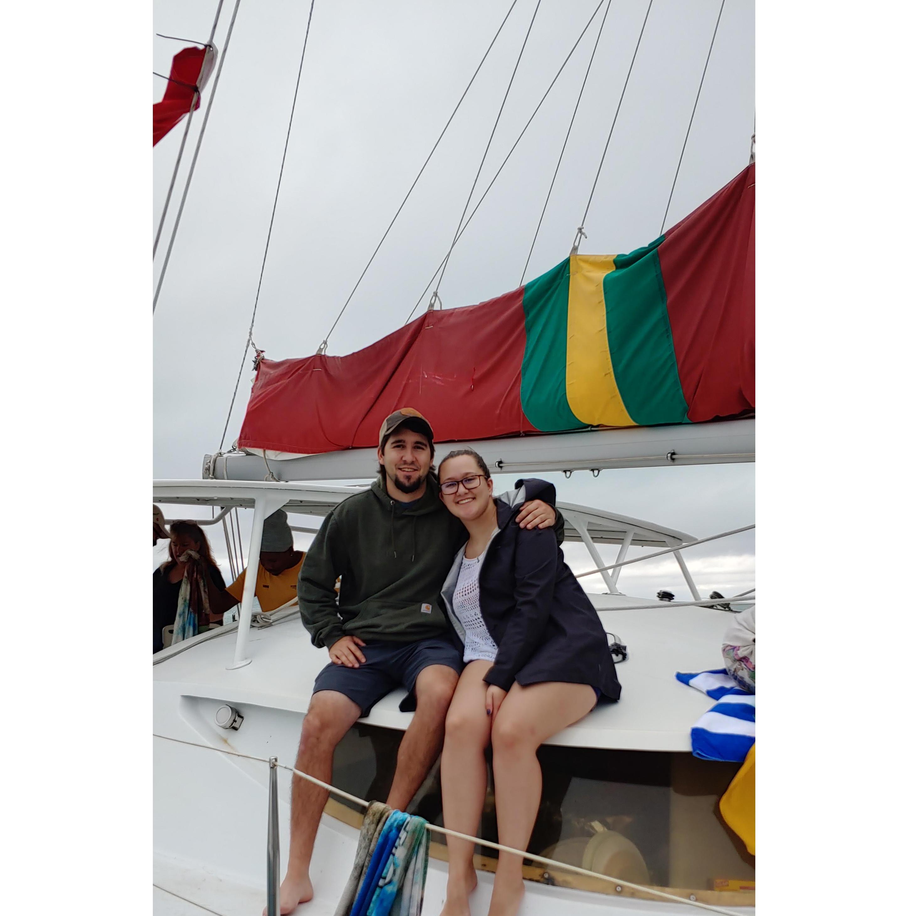 Embarking on a 4 day sailing trip, Belize, 2019