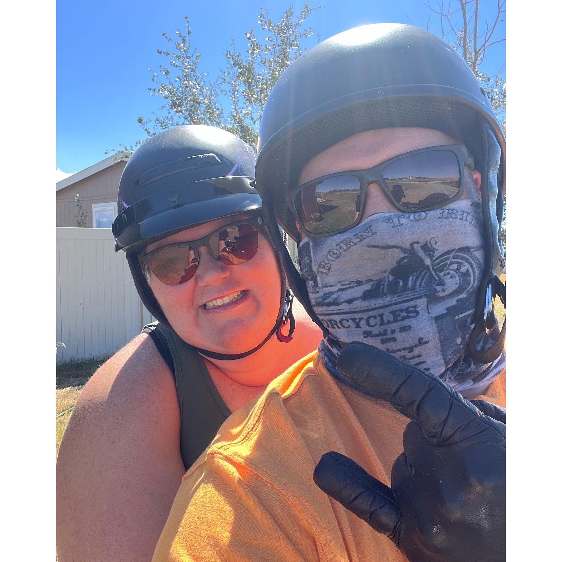 A ride on the Harley on a hot summer day
