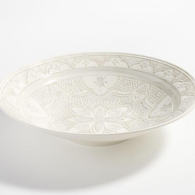 Asfi Melamine Serving Bowl - White