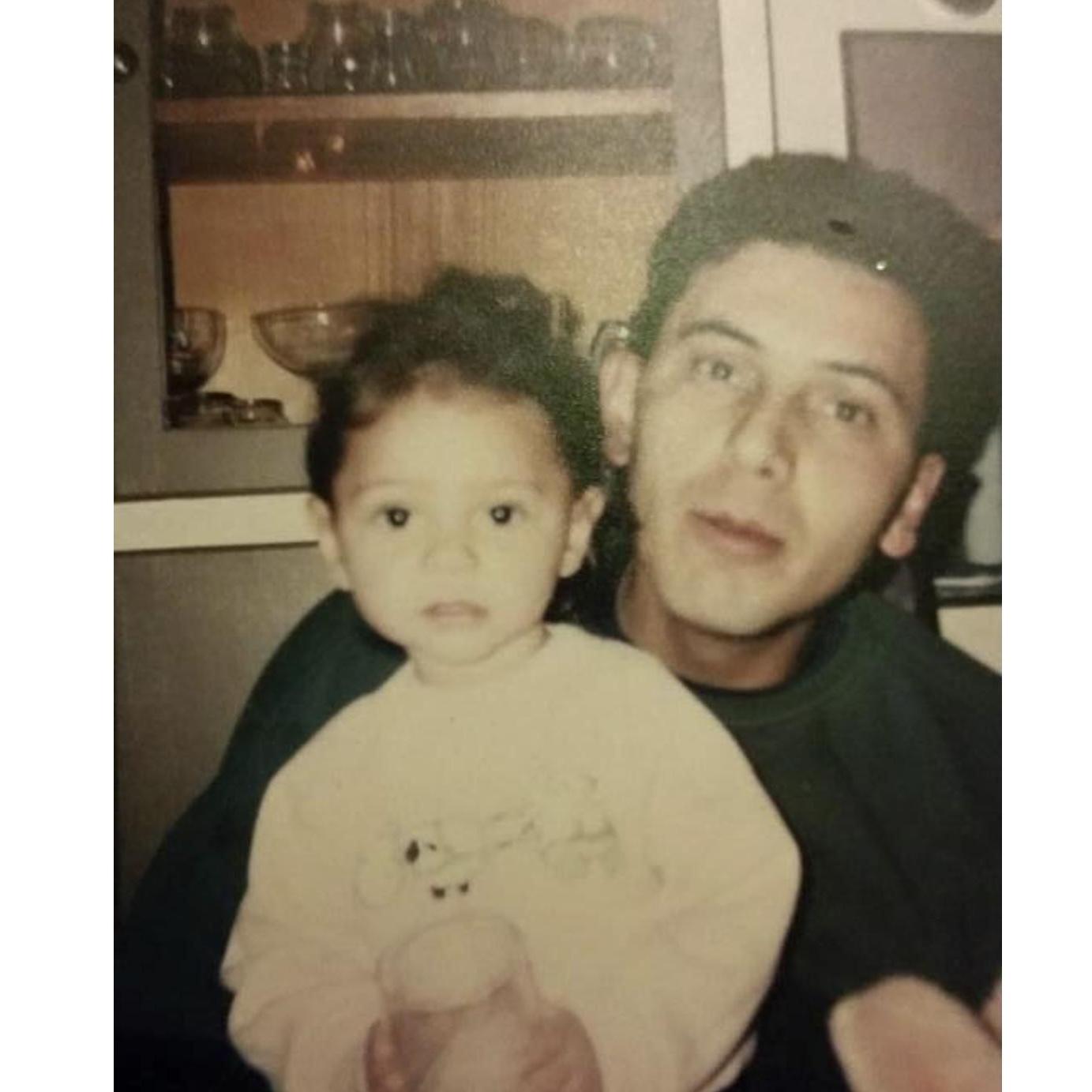 Toddler Kat and her daddy, David Lobato. (If you were wondering where I got my big ears from, you can blame my dad. And yes, I was thirsty.)