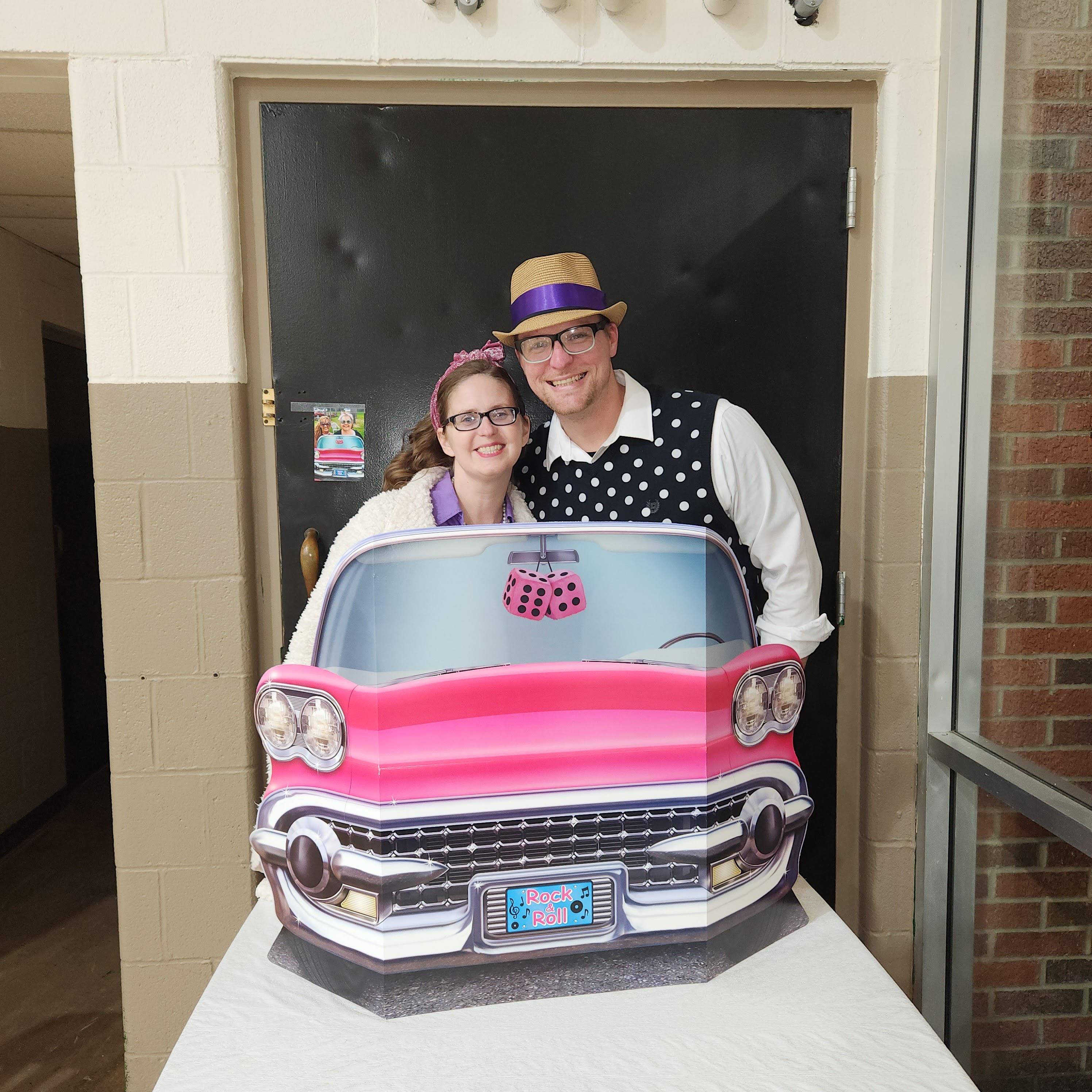 We switched roles in a 1950's talent show, performing Pink Shoe Laces and won! :D