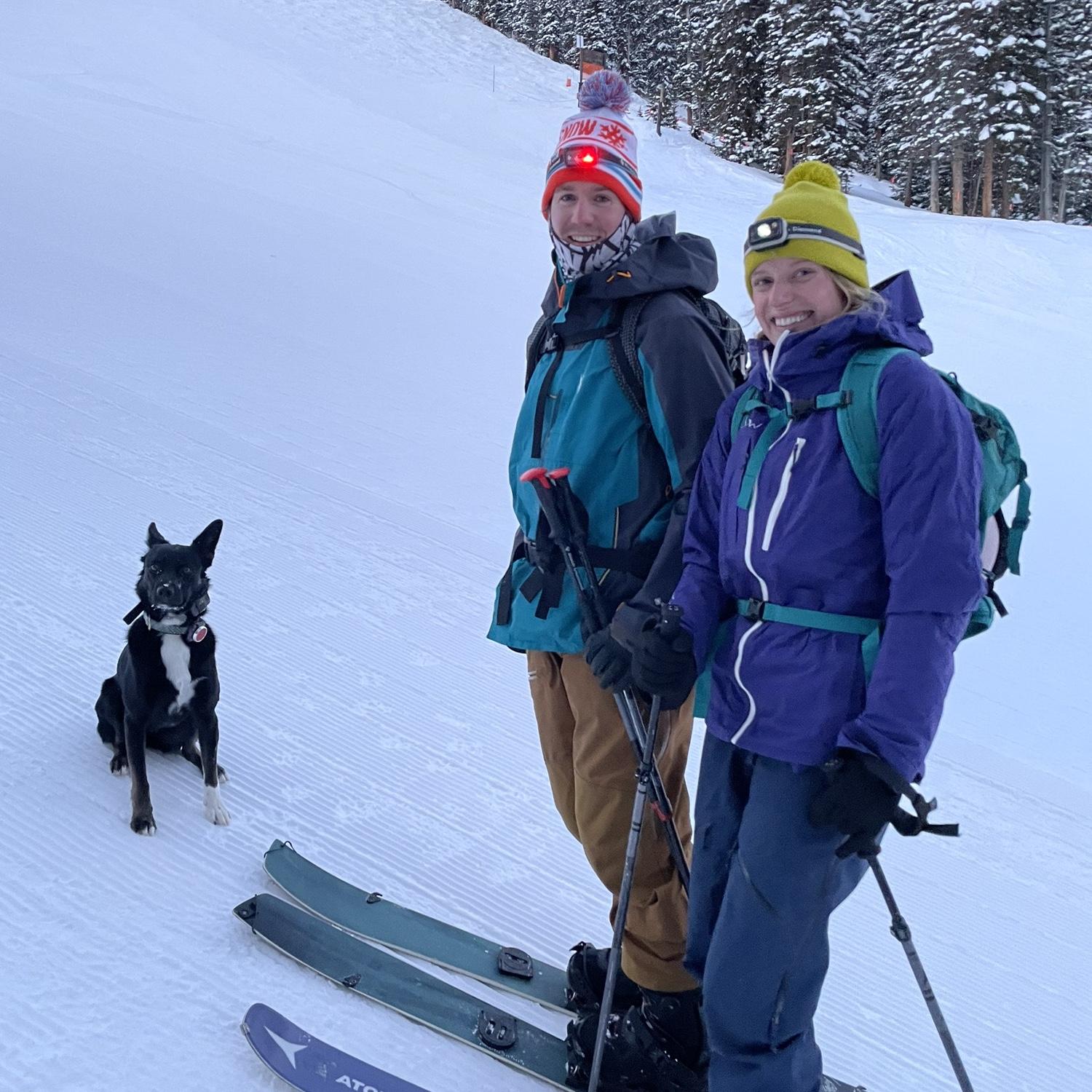 Type II fun... chilly morning skins up A-Basin with Ella