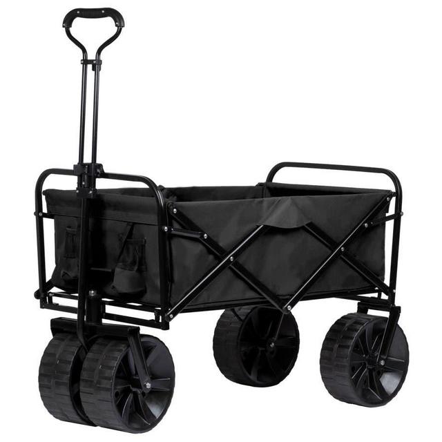 Pure Outdoor by Monoprice Heavy Duty All Terrain Collapsible Outdoor Wagon, Black