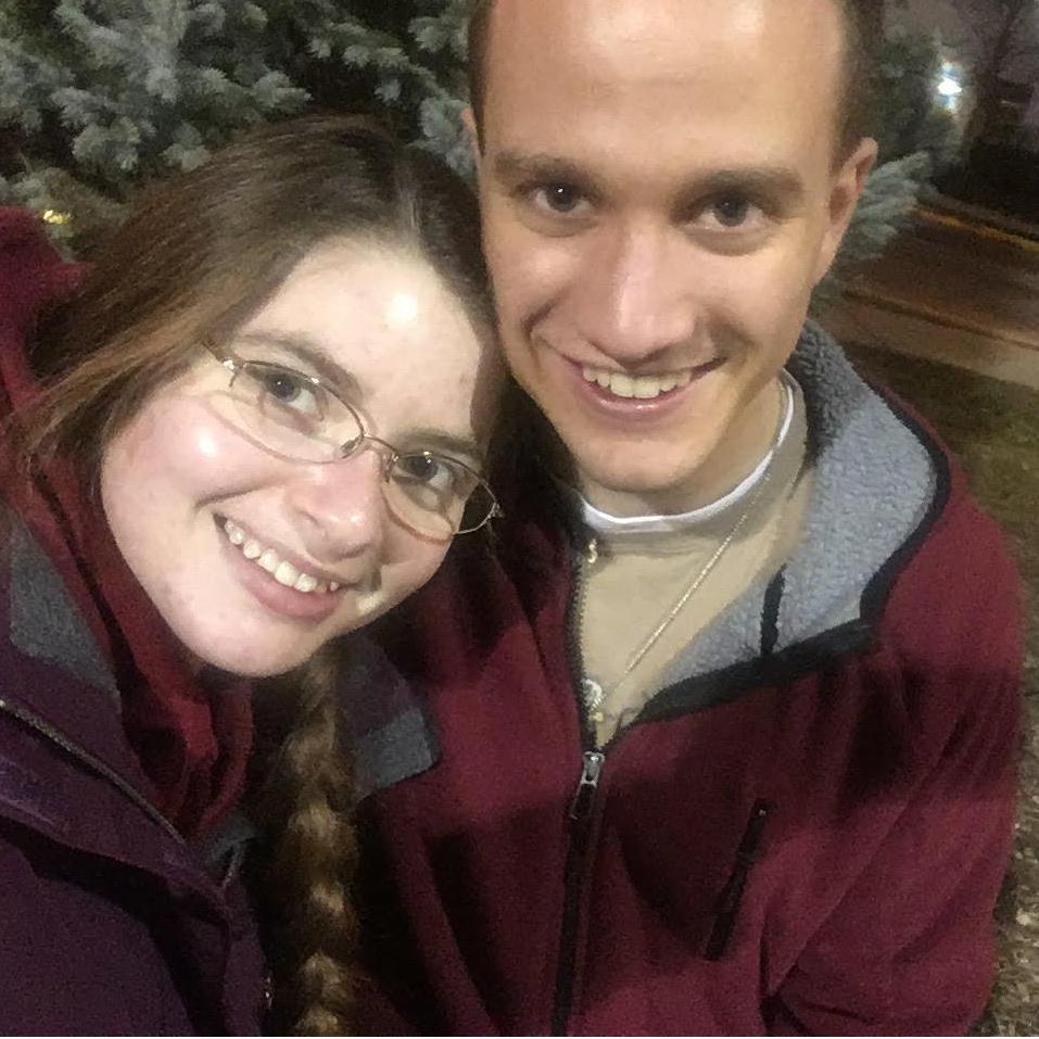One of our first attempts at a selfie. Post ice skating, December 2018.