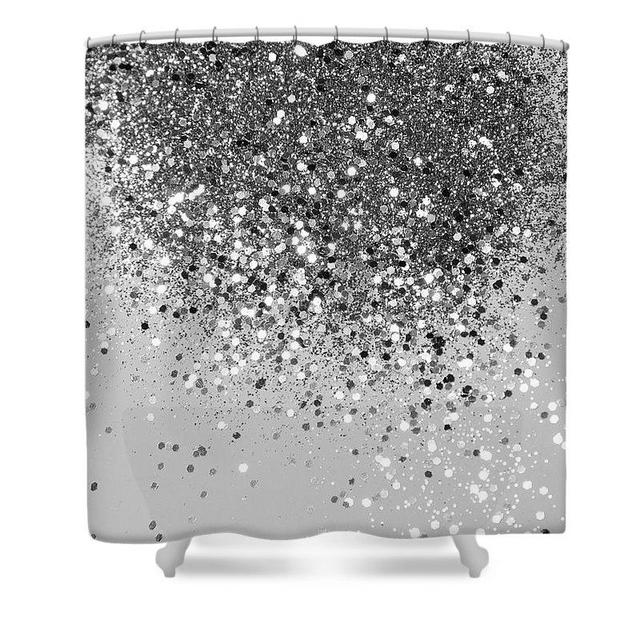Soft Silver Gray Glitter #1 Faux Glitter Photography #shiny #decor #art Shower Curtain
