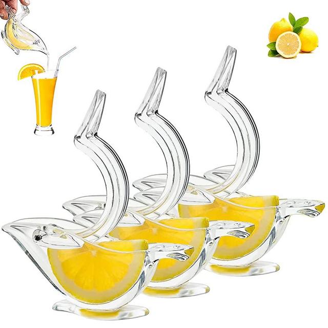Lemon Squeezer, Kaluofan 3PCS Acrylic Manual Lemon Juicer, Portable Transparent Bird Lemon Squeezer, Lemon Squeezer with Pour Spout, Convenient for Seasoning Seafood Meat or Beverages