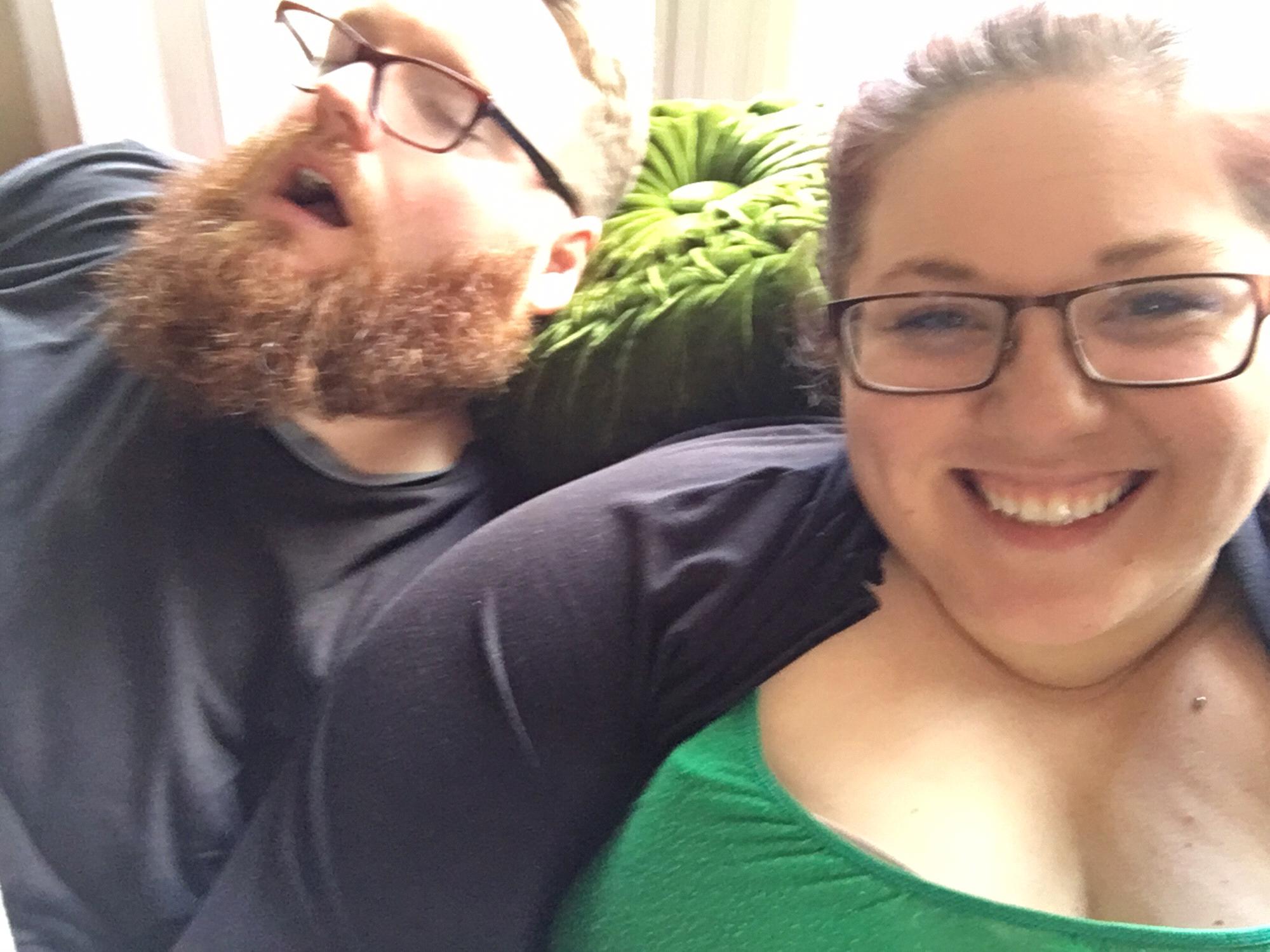 Our very first picture. Brock fell asleep.