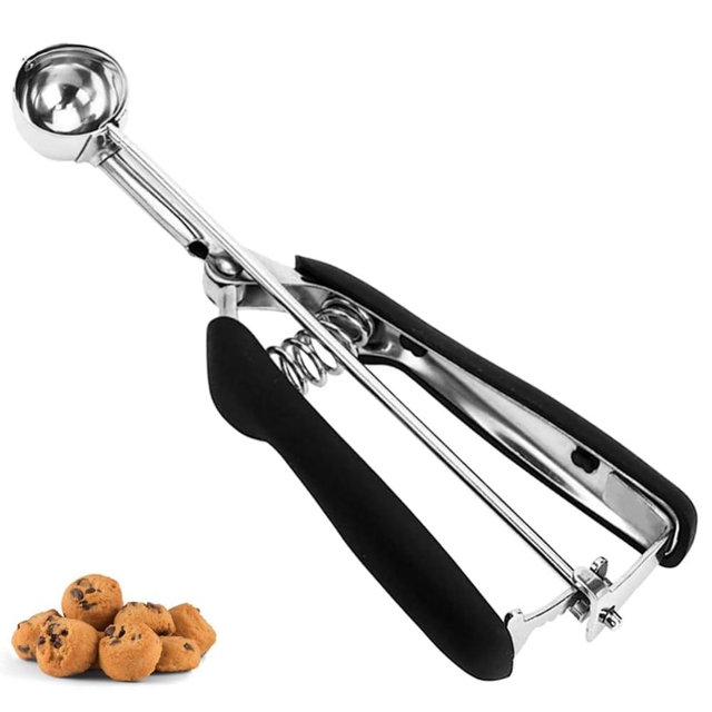 Cookie Scoop, Mini Cookie Scoops for Baking, 18/8 Stainless Steel Cookie Scooper for Baking, Mini Cupcake Scoop, Cookie Dough Scoop with Non-slip Grip (30mm)