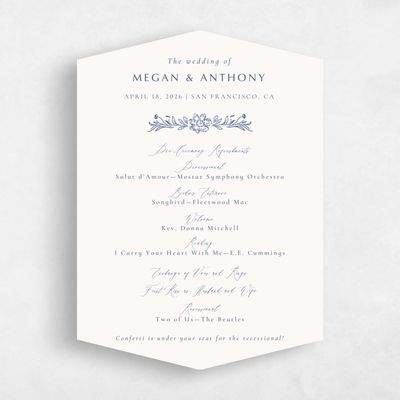 Beige Diamond Wedding Program - Pasqual