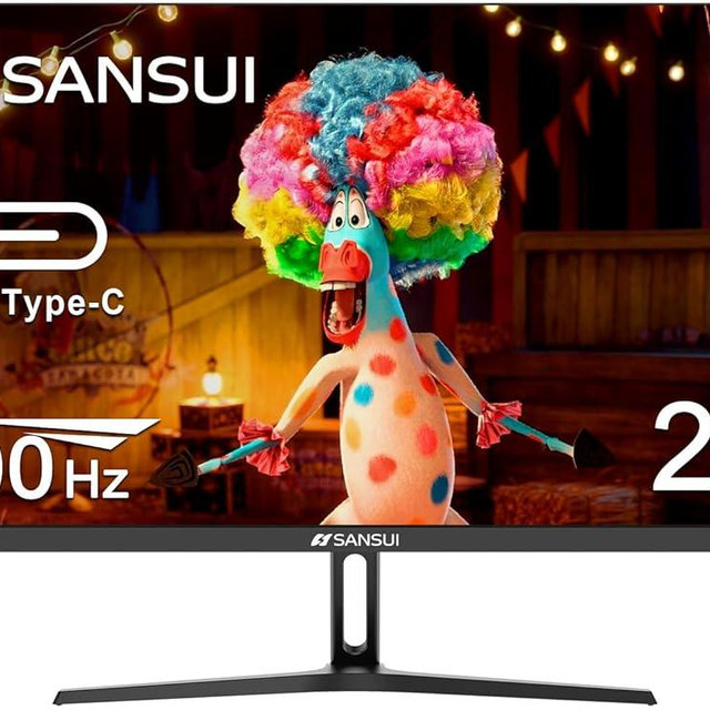 SANSUI Monitor 24 inch 100Hz USB Type-C Computer Monitor丨FHD 1080P PC Monitor丨HDMI丨FreeSync丨HDR丨Earphone Jack丨 Ergonomic Tilt for Home and Office