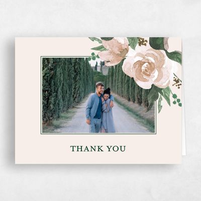 White Summer Wedding Thank You - Brookstone Photo