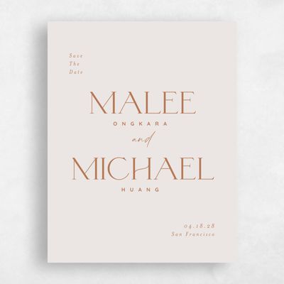 Beige Typography Wedding Save the Date - Buenos Classic