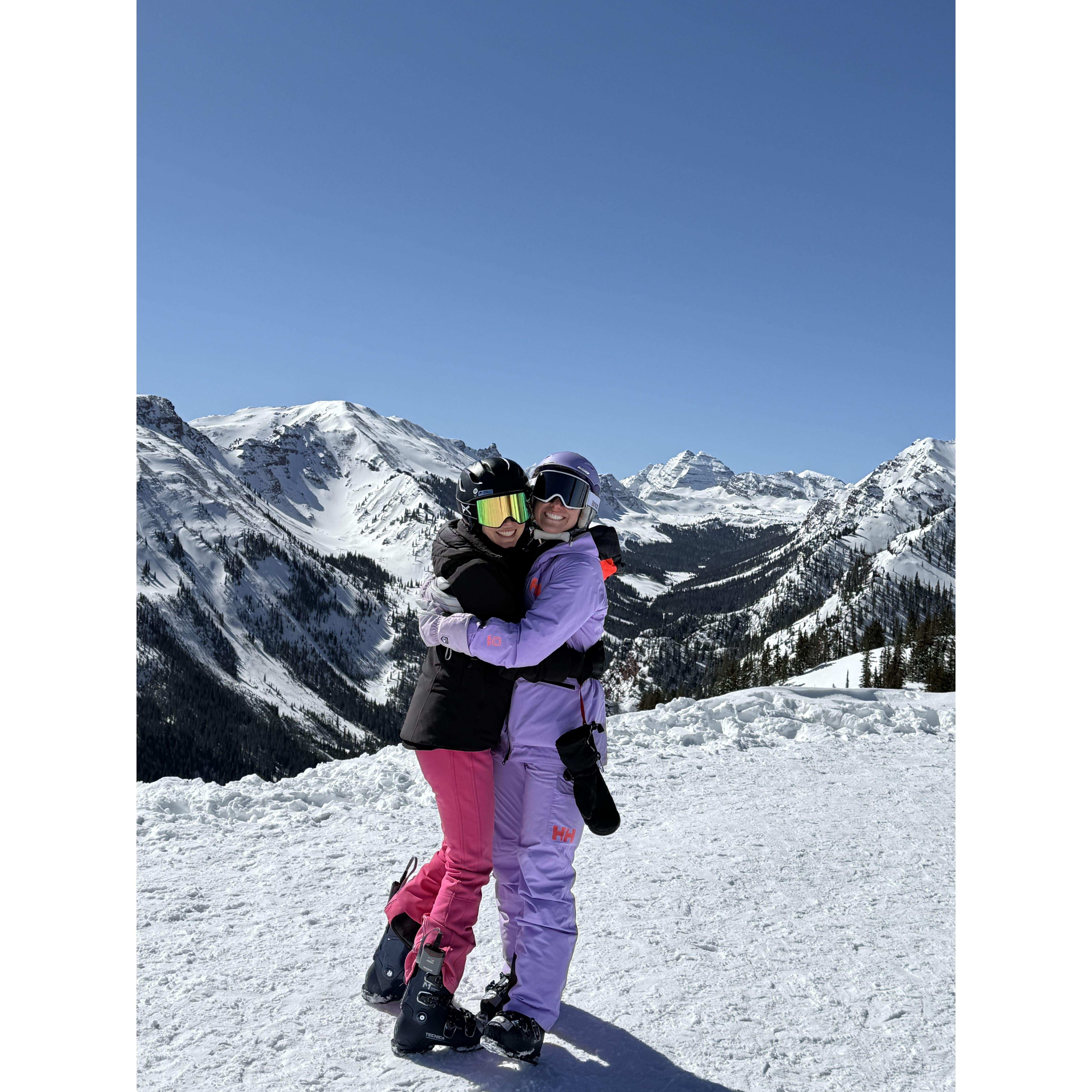 The girls shared many ski trips and racked up 241,000 vertical feet in their first season together! Laura mostly kept up with Melissa on the black diamonds :)