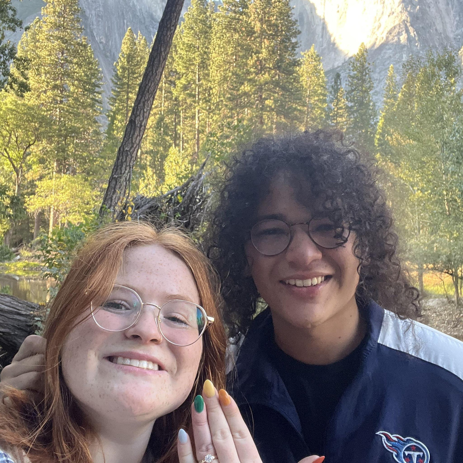 David proposed to Becca right before this picture was taken