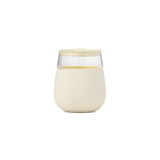 W&P Porter Wine Cocktail Glass w/ Protective Silicone Sleeve | Cream 15 Ounces | On-the-Go | Reusable | Portable | Dishwasher Safe