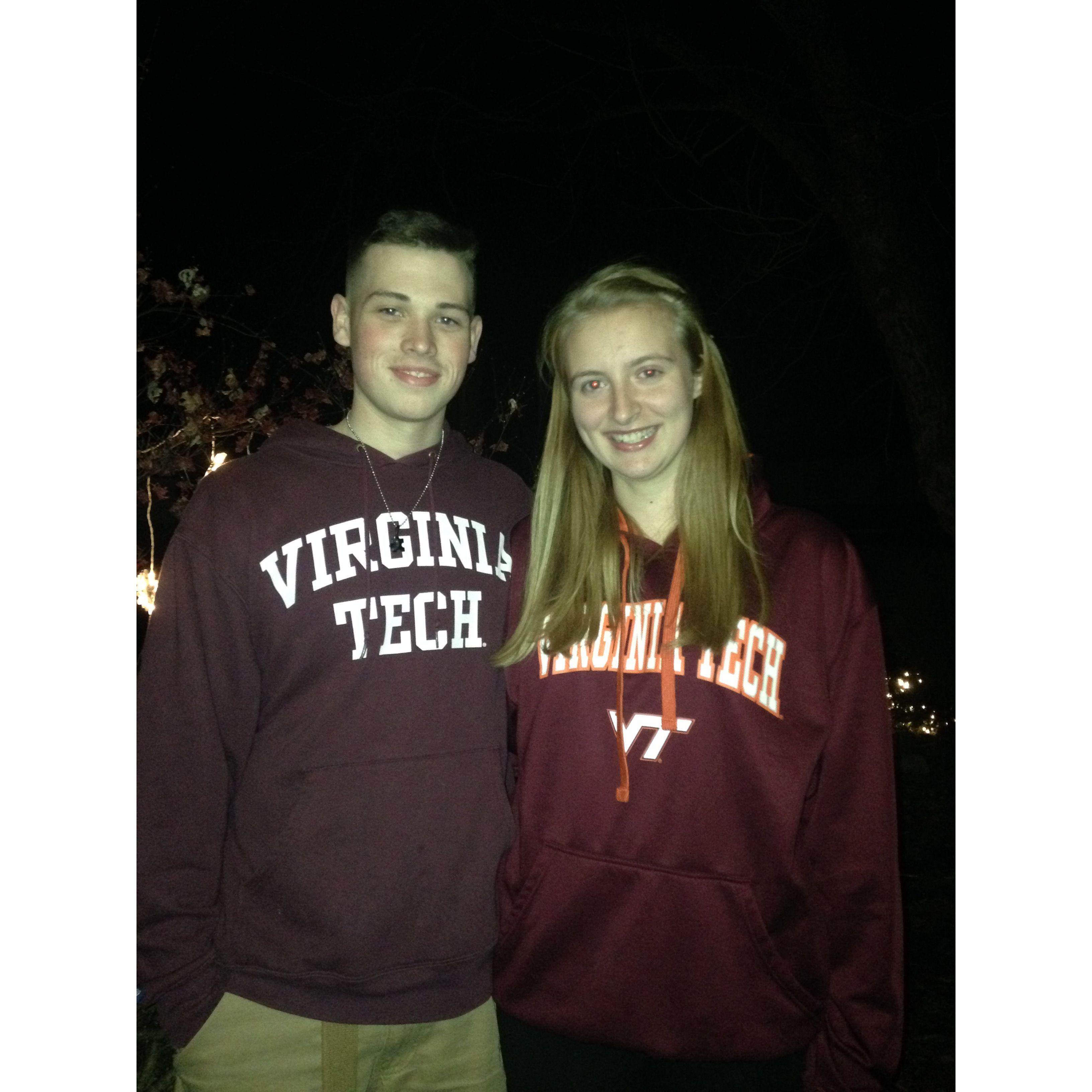 The night Cameron learned he got into Virginia Tech.