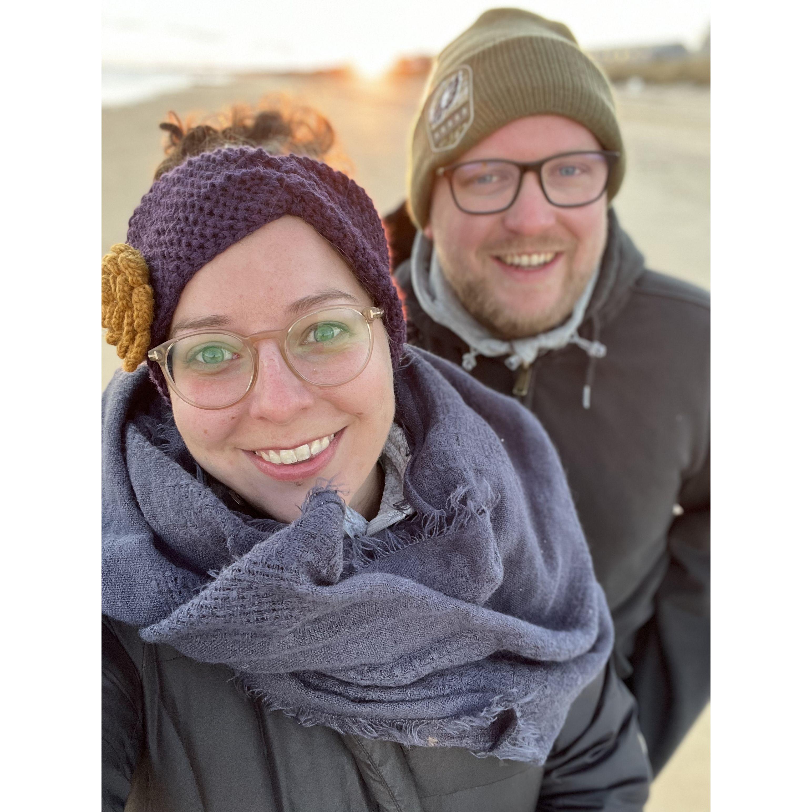 Sunrise on the beach in Norfolk