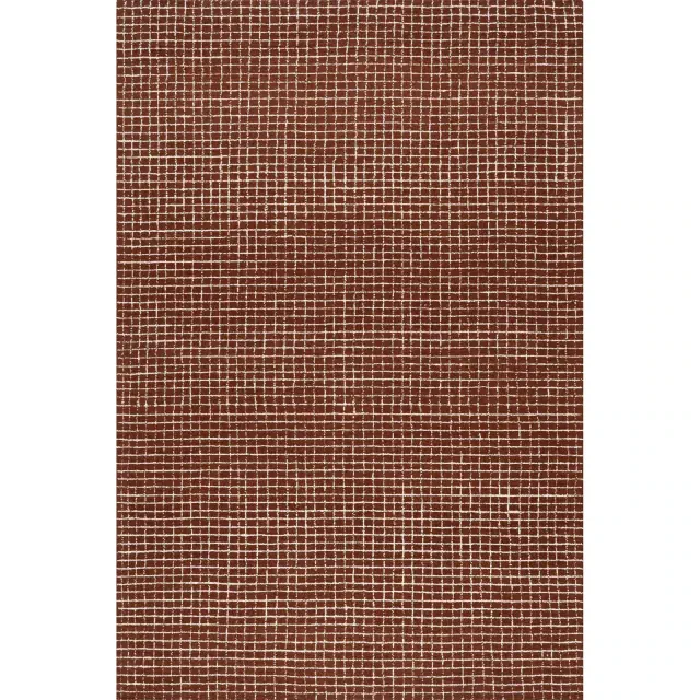 Nuloom Melrose Checked Wool Area Rug, 4' x 6', Chestnut