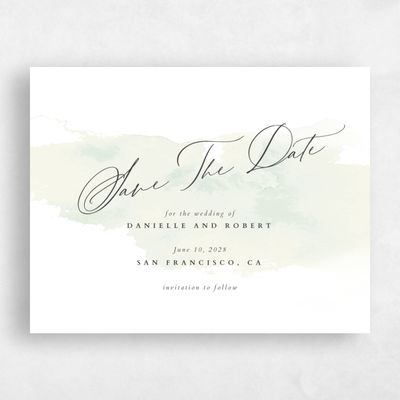 Green Simple Wedding Save the Date - Lombok Landscape
