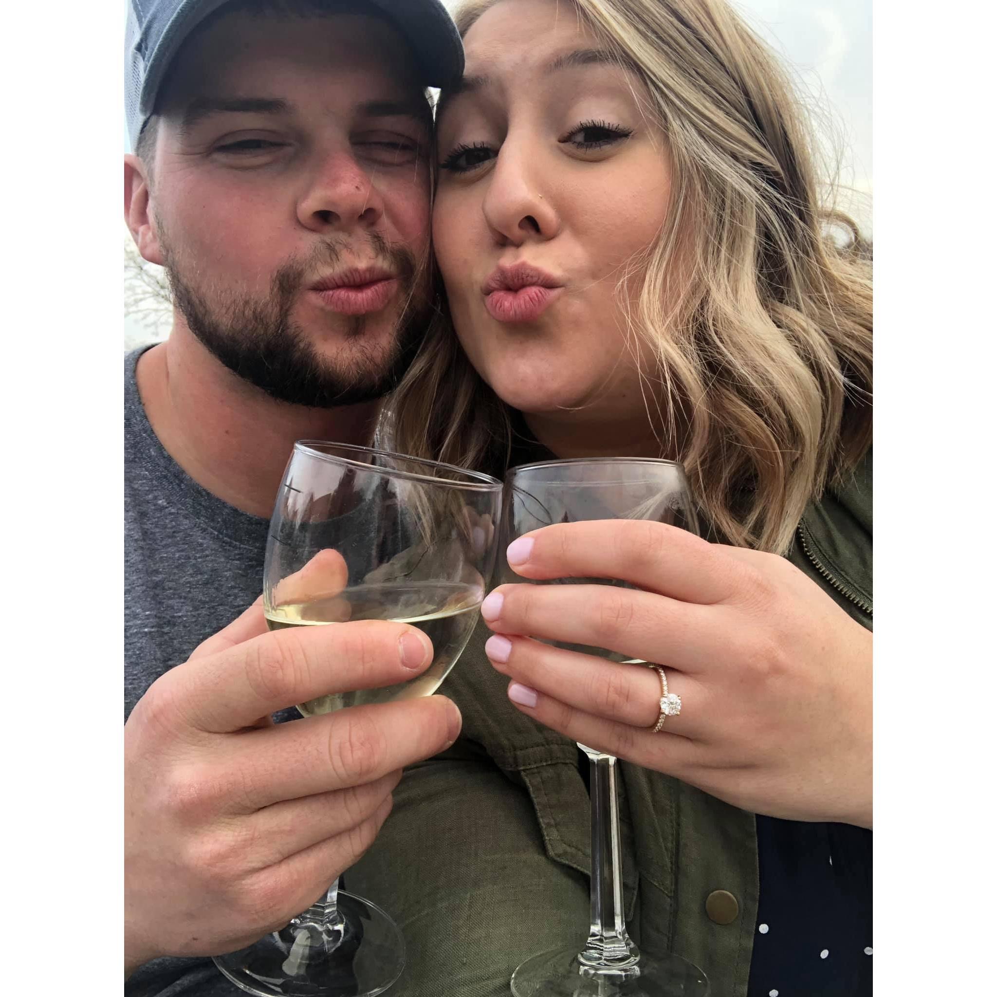 Being goofy the day we got ENGAGED!!!!