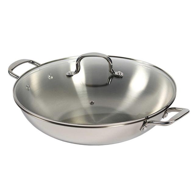 SALT™ 14-Inch Stainless Steel Covered Wok