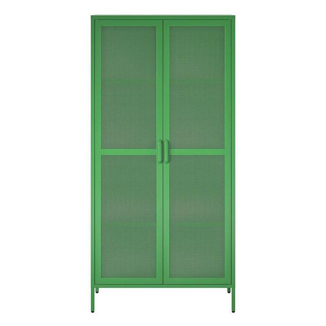 Channing Tall 2 Door Storage Cabinet Mesh Metal Locker Kelly Green - Novogratz