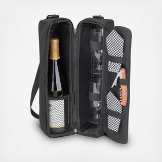 Insulated Wine Cooler Bag with Glasses & Corkscrew