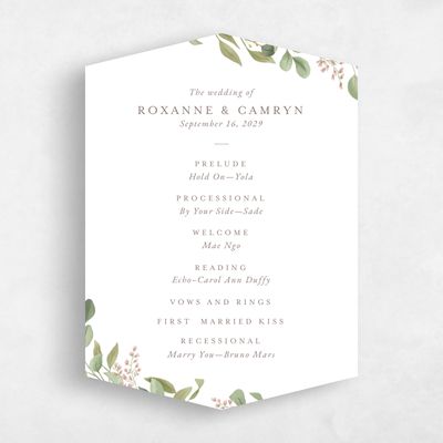 White Diamond Wedding Program - Orphne