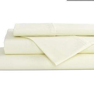 Linen Home 100% Cotton Percale Sheets Queen Size, Cream, Deep Pocket, 4 Pieces Set - 1 Flat, 1 Deep Pocket Fitted Sheet and 2 Pillowcases, Crisp Cool and Strong Bed Linen