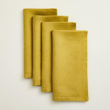 Belgian Flax Linen Napkin Set (Set of 4) - Dark Horseradish