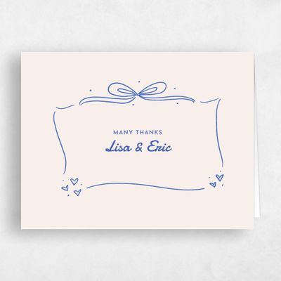 Blue Whimsical Wedding Thank You - Aubrey Landscape