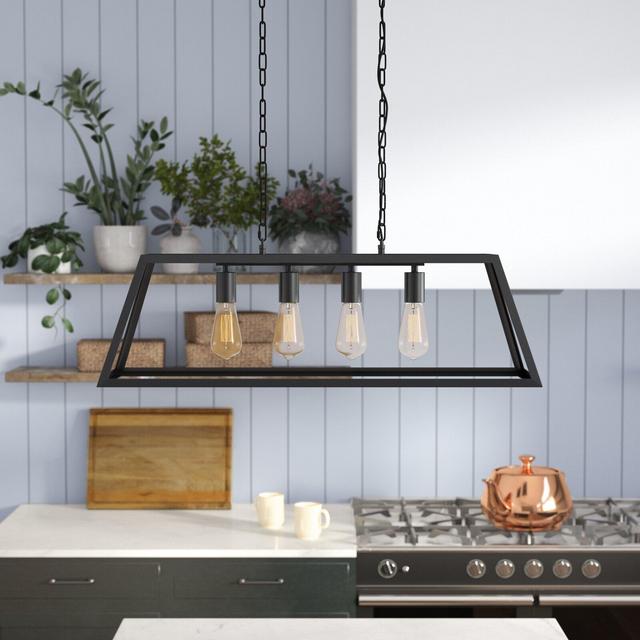 Bragenham 4 - Light Kitchen Island Linear Pendant