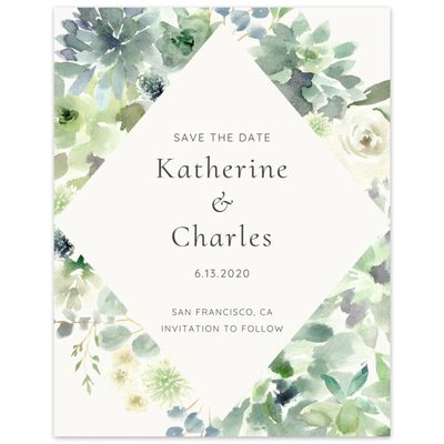 Blue Spring Wedding Digital Save the Date - Cricket Wreath