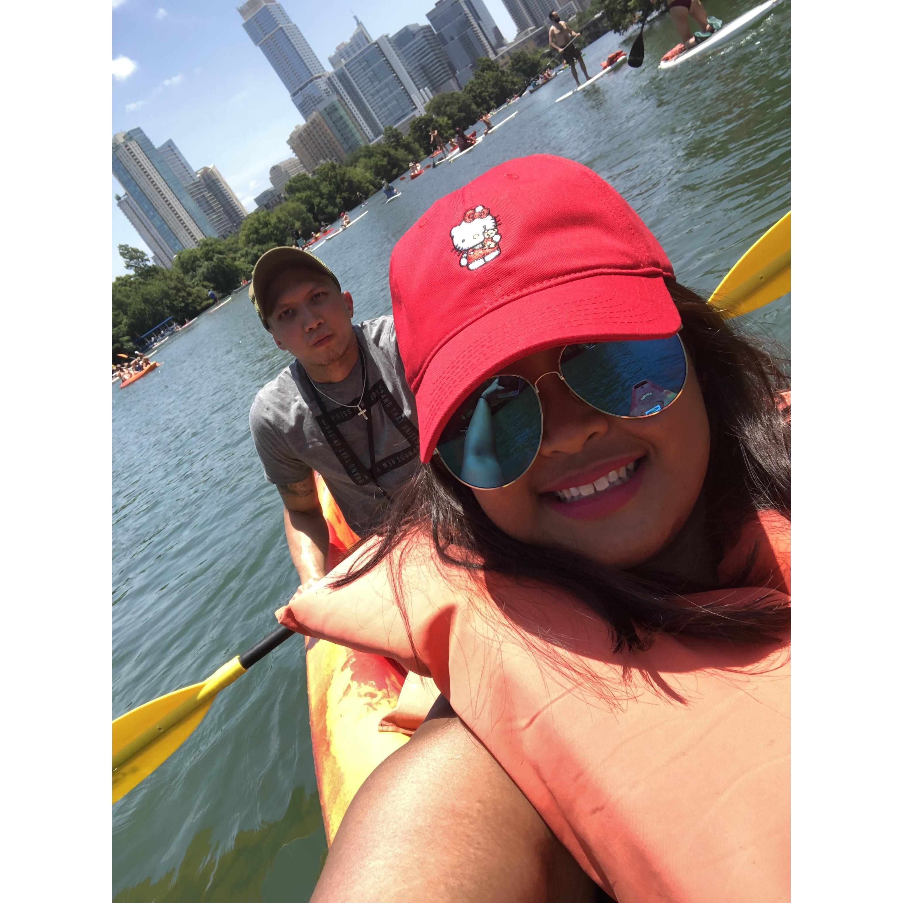 Our First kayak in Austin Tx