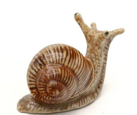 Garden Snail Miniature Porcelain Figurine