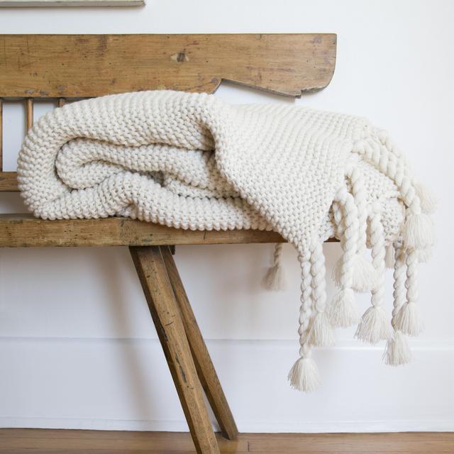 Pom Pom at Home Trestles Throw, Antique White