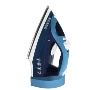 BLACK+DECKER Steam Iron for Clothes with Retractable Cord, Vertical Steaming, Anti-Drip Design, Spray Mist and Auto Clean Button, 1200W
