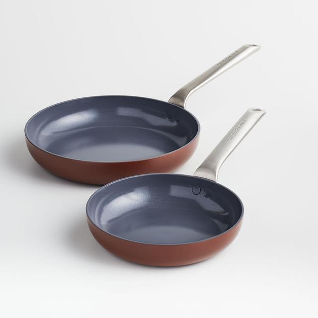 Crate & Barrel EvenCook Ceramic™ Terracotta Ceramic Fry Pans, Set of 2